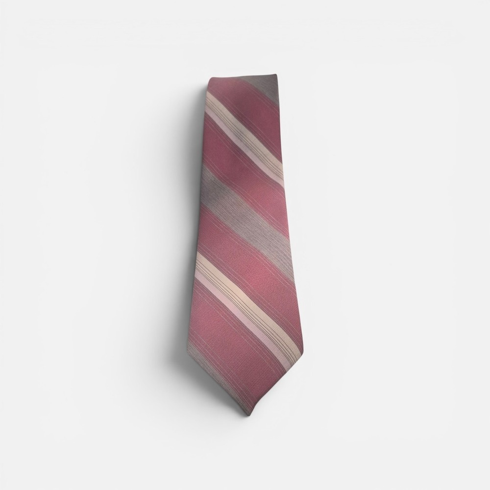 Vintage Wembley Wemlon Striped Men's Necktie Gray brown 1970s